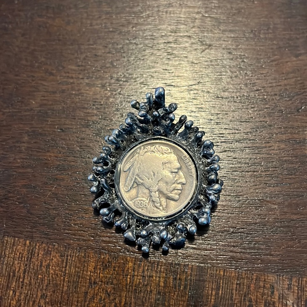 Brutalist Buffalo Coin Pendant